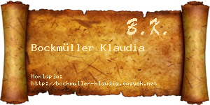 Bockmüller Klaudia névjegykártya