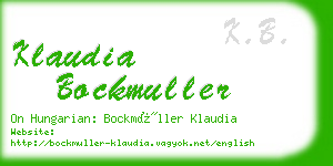 klaudia bockmuller business card